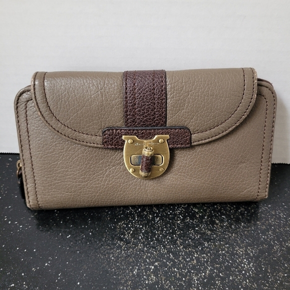Etienne Aigner Beige and Brown Wallet - Picture 1 of 7